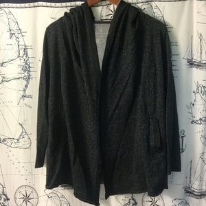 Juicy Couture black & silver stripes open cardi